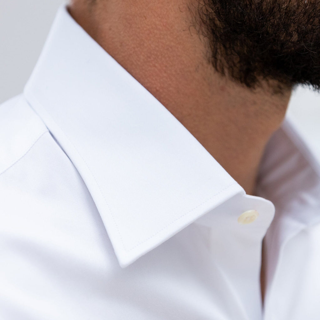 The White Signature Fine Twill Custom Shirt Custom Dress Shirt- Ledbury