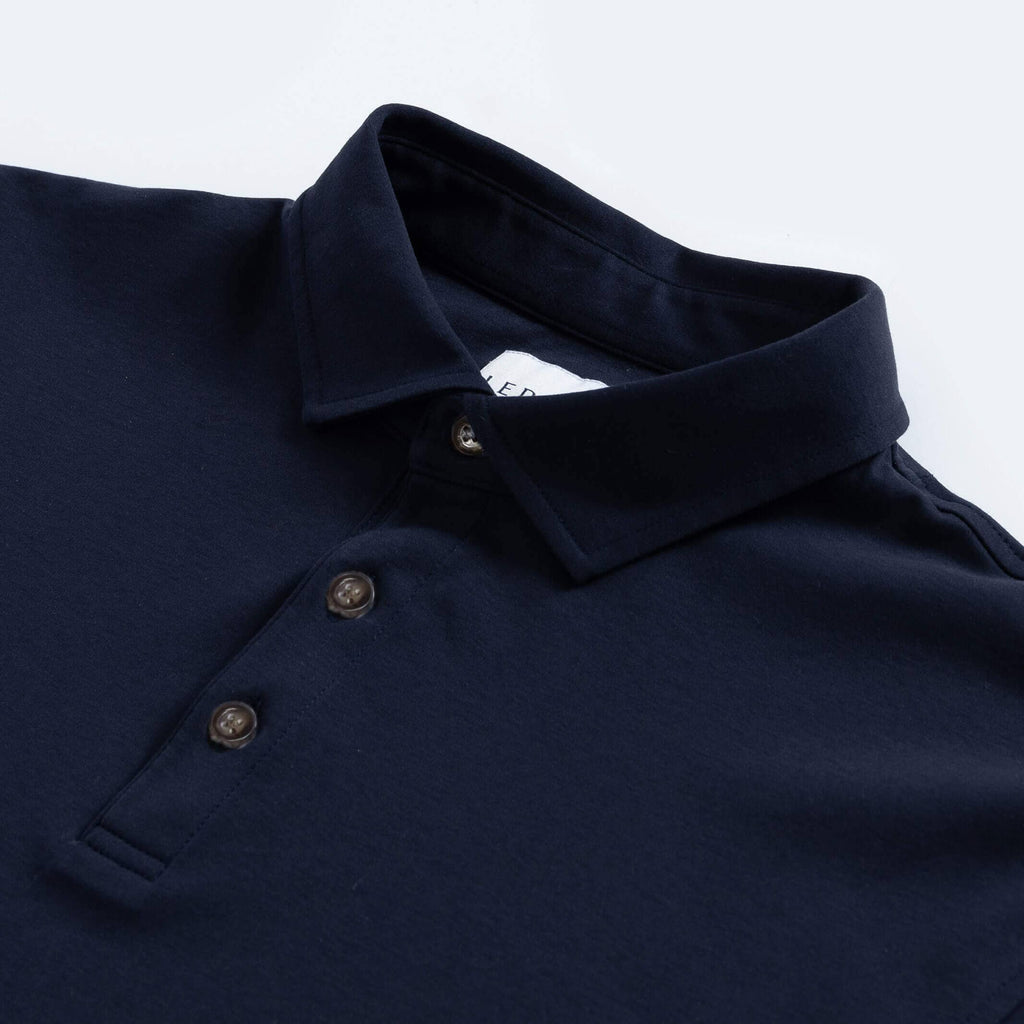 The Navy Arlon Knit Long Sleeve Custom Polo Custom Polo- Ledbury