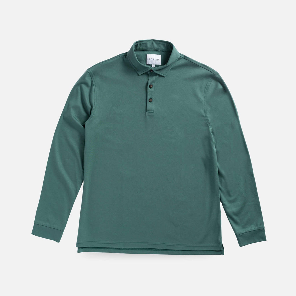 The Green Arlon Knit Long Sleeve Custom Polo Custom Polo- Ledbury