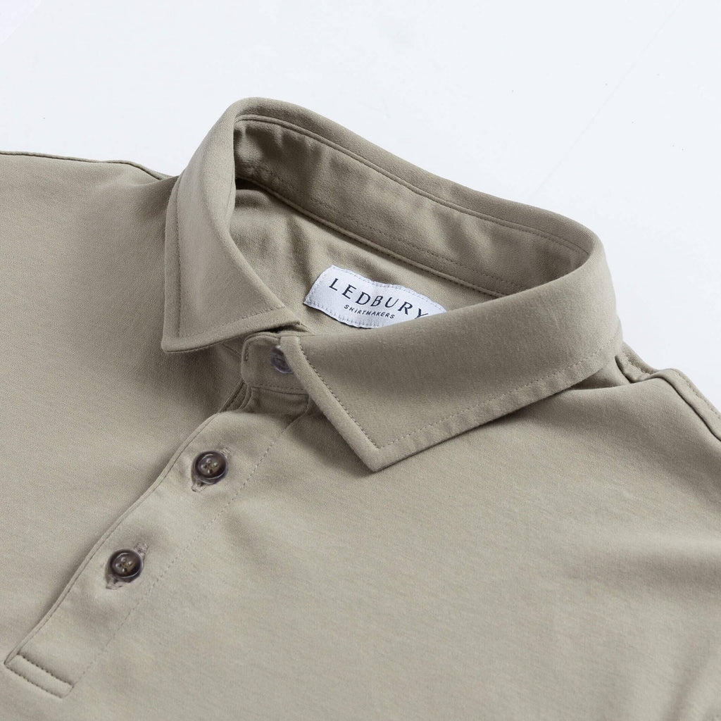 The Tan Arlon Knit Long Sleeve Custom Polo Custom Polo- Ledbury