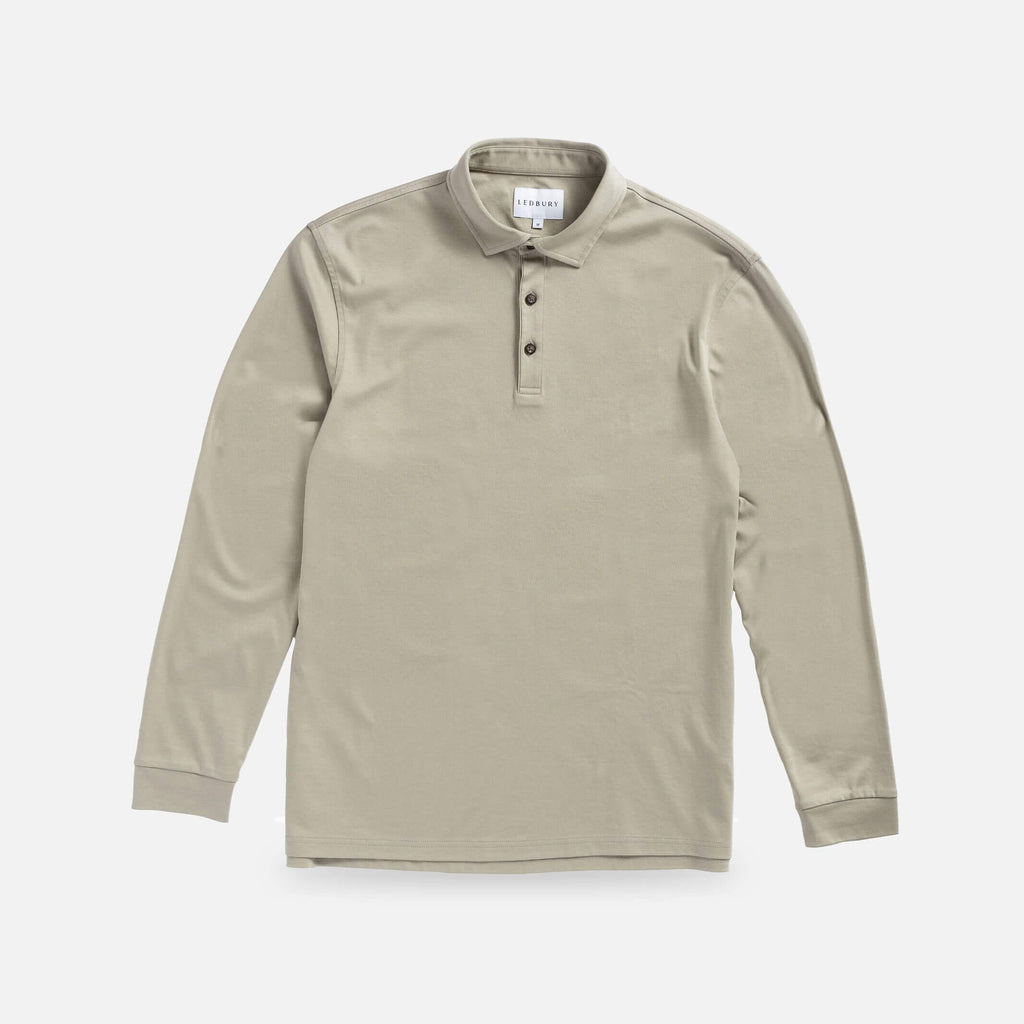 The Tan Arlon Knit Long Sleeve Custom Polo Custom Polo- Ledbury