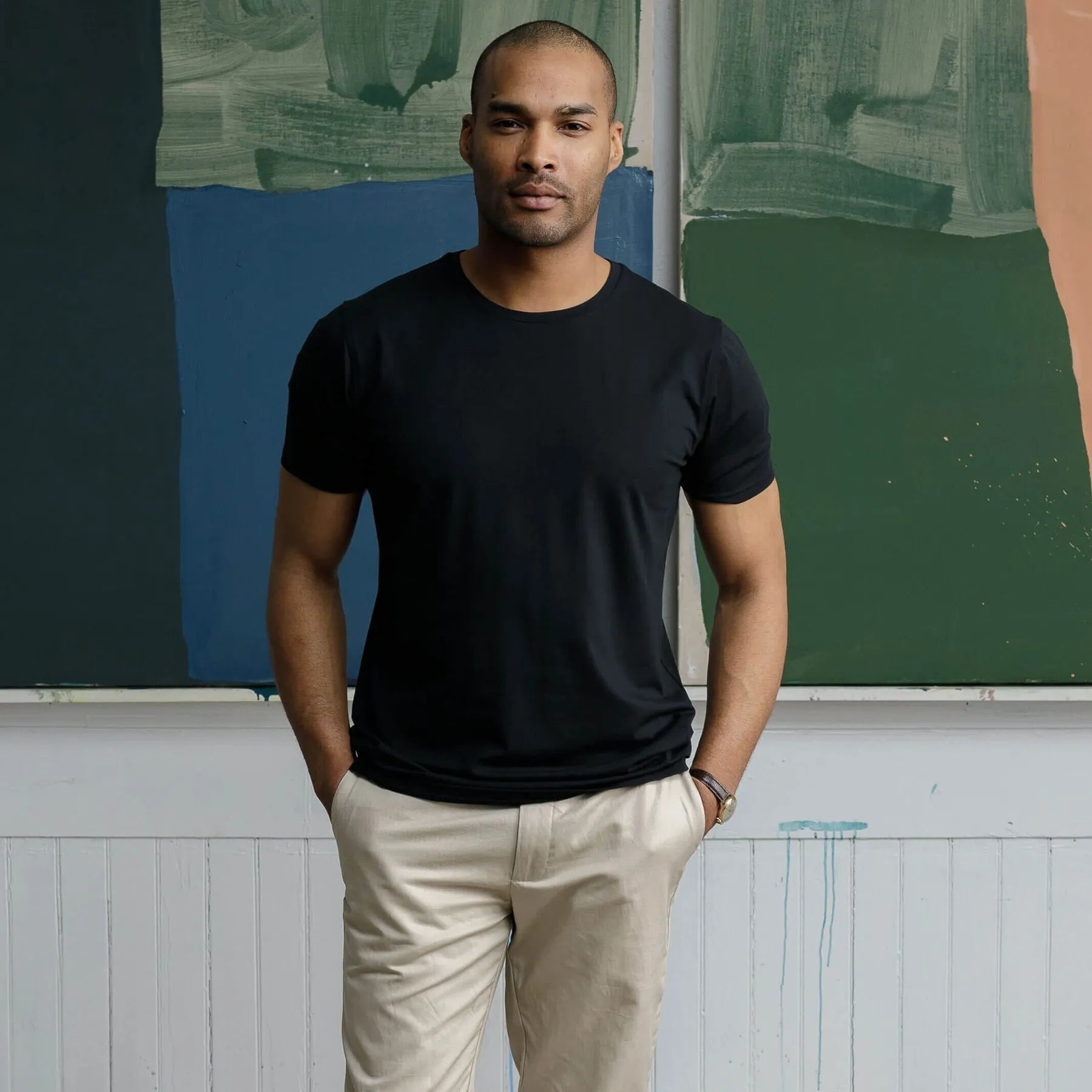 The Black Crew Neck T-Shirt Custom Undershirt- Ledbury