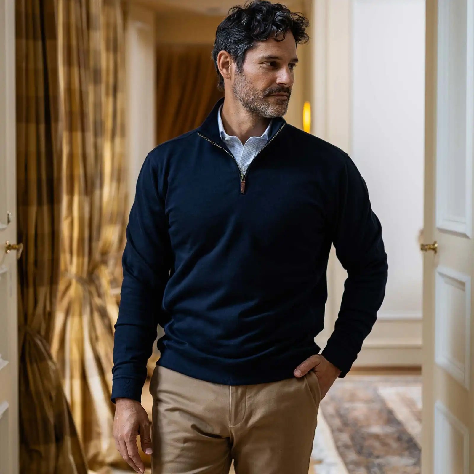 The Navy Ledbury Quarter Zip Custom Quarter Zip- Ledbury