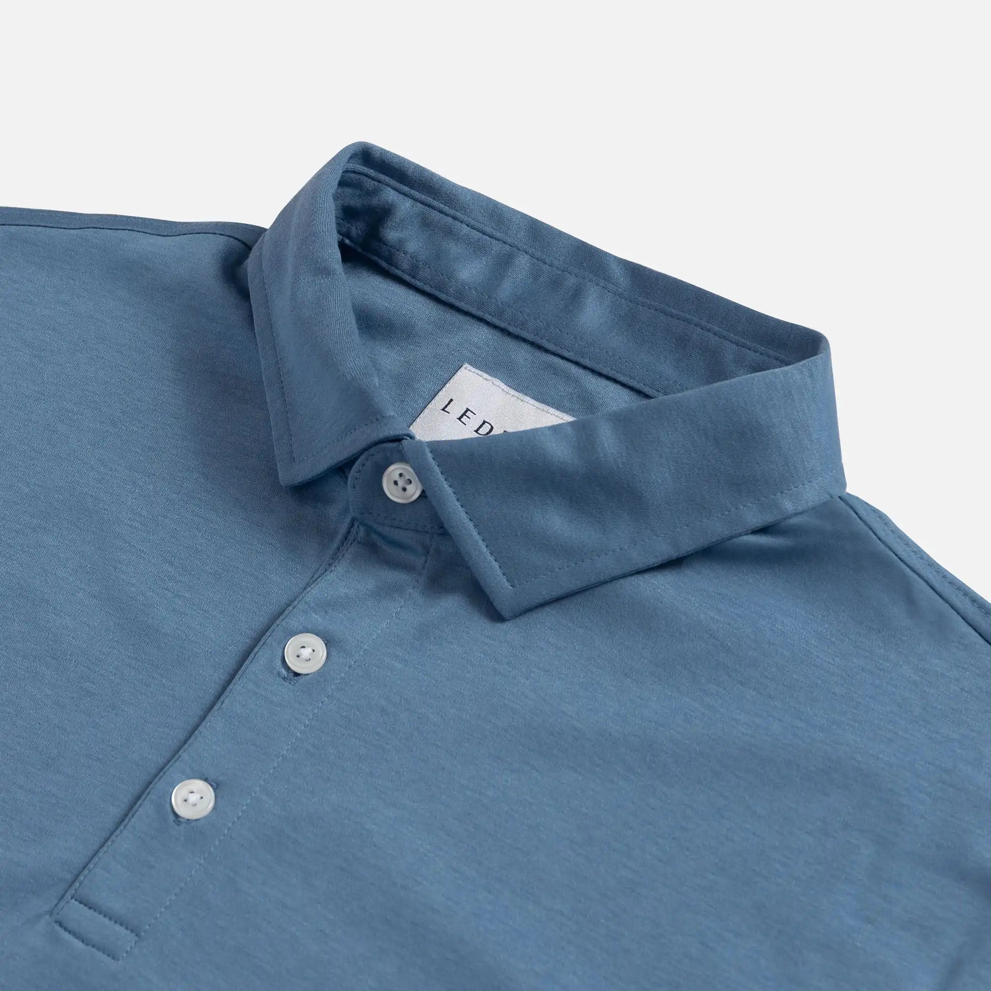 The Blue Collins Knit Polo Custom Polo Custom Polo- Ledbury