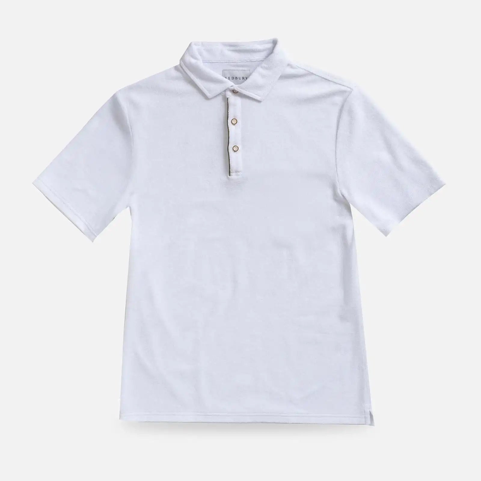White Clancy Terry Cloth Polo shirt - Ledbury men's custom polo