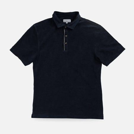 Navy Terry Cloth Polo for Men | Ledbury