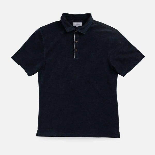 Navy Terry Cloth Polo for Men | Ledbury