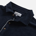 Navy Clancy Terry Cloth Polo – Collar & Contrast Piping Detail