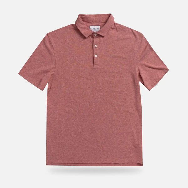Ledbury Freeman Knit Custom Polo in Washed Red — front view
