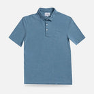 Ledbury Freeman Knit Custom Polo in Light Blue — front view
