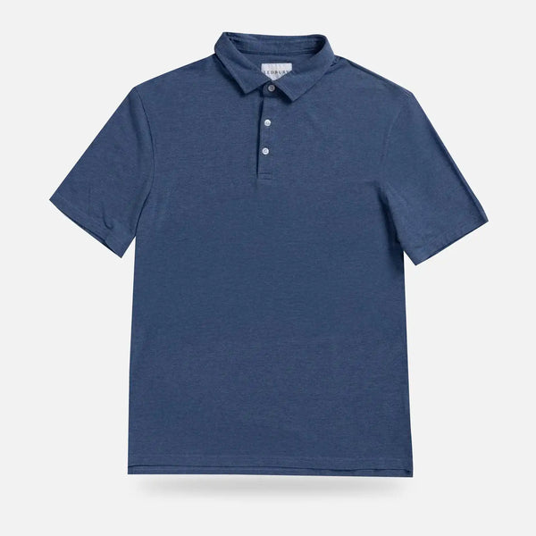 Ledbury Freeman Knit Custom Polo in Blue — front view

