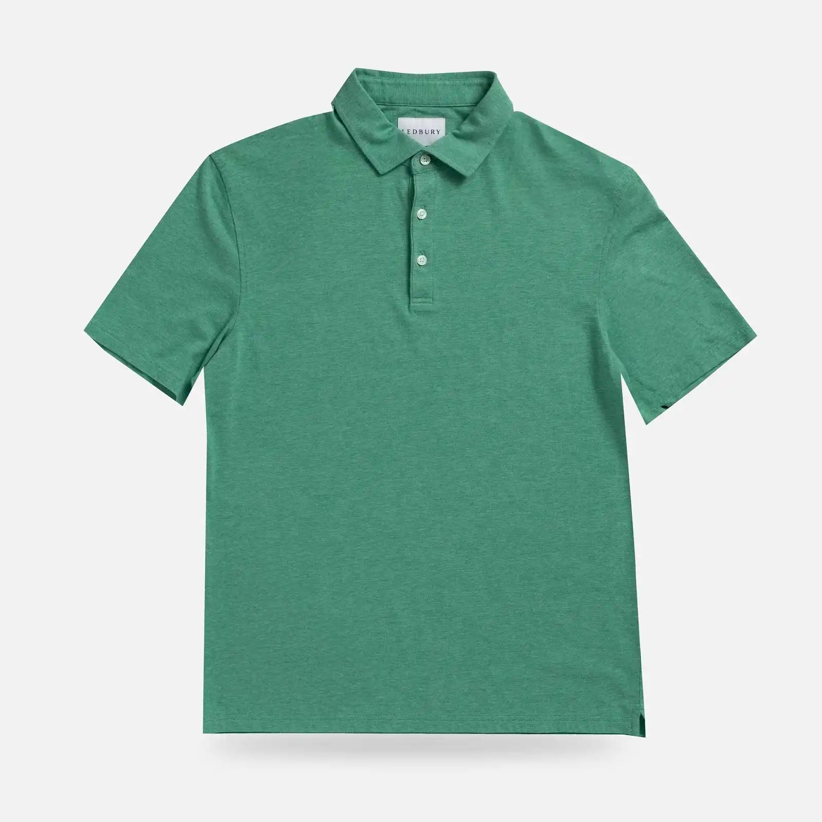 Ledbury Freeman Knit Custom Polo in Parakeet Green — front view
