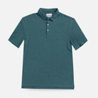 Ledbury Freeman Knit Custom Polo in Teal — front view
