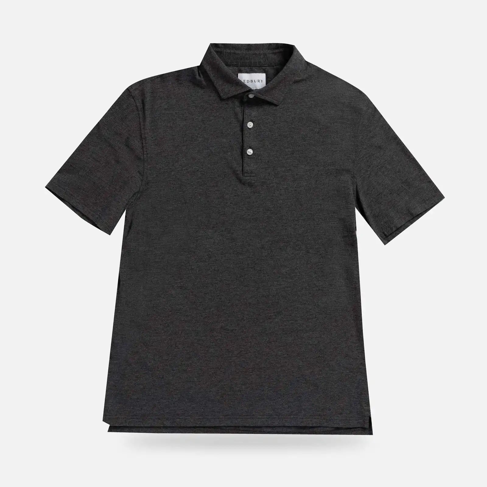 Ledbury Freeman Knit Custom Polo in Charcoal Grey — front view
