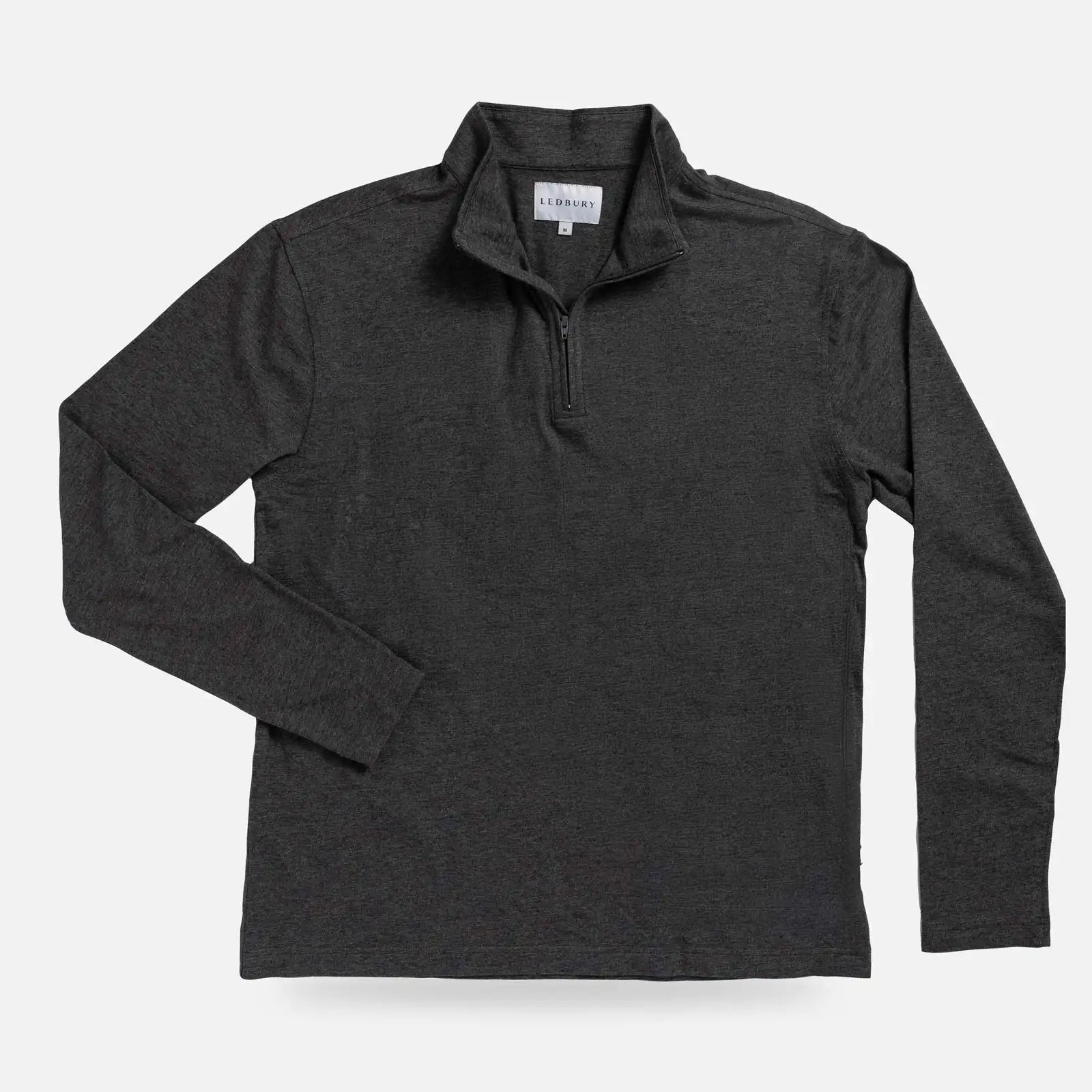 Ledbury Freeman Sport Quarter Zip in Charcoal Grey, flat lay