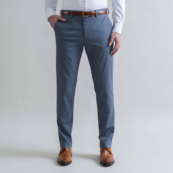 Slate blue chino pants men's Richmond fit - cotton twill custom pant