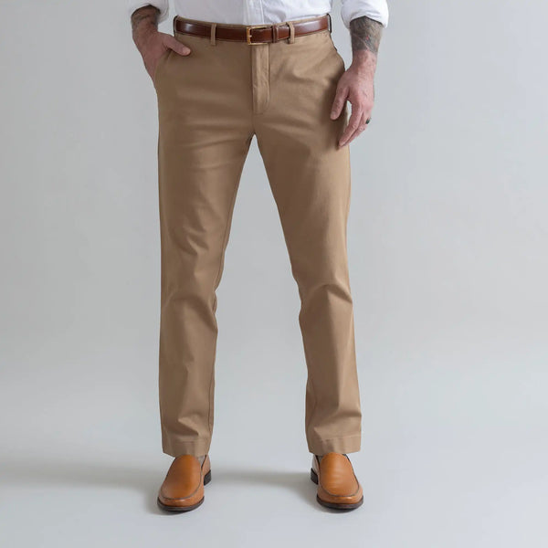Dark khaki chino pants men's Richmond fit - cotton twill custom pant