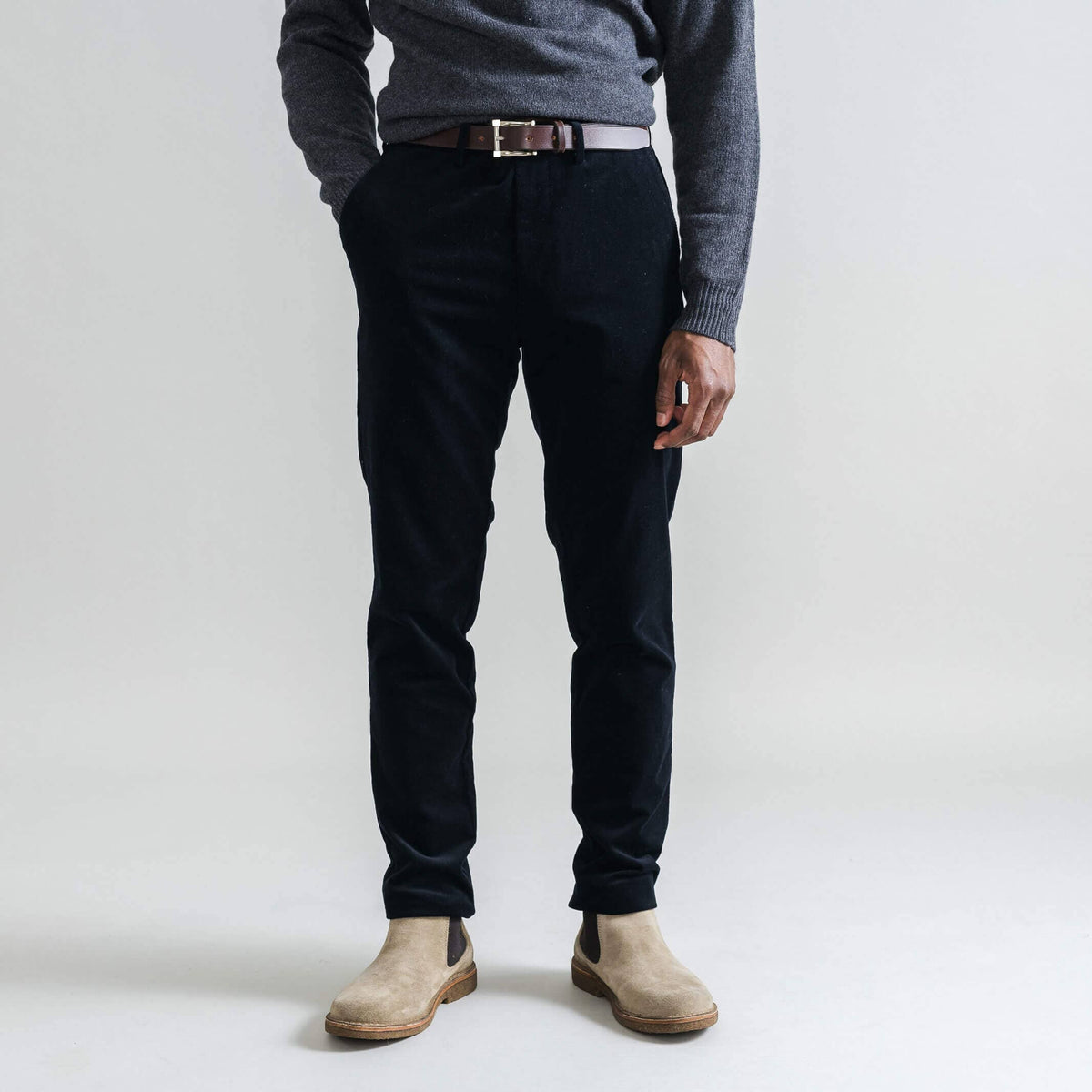 The Dark Navy Corduroy Richmond Chino Custom Pant Ledbury