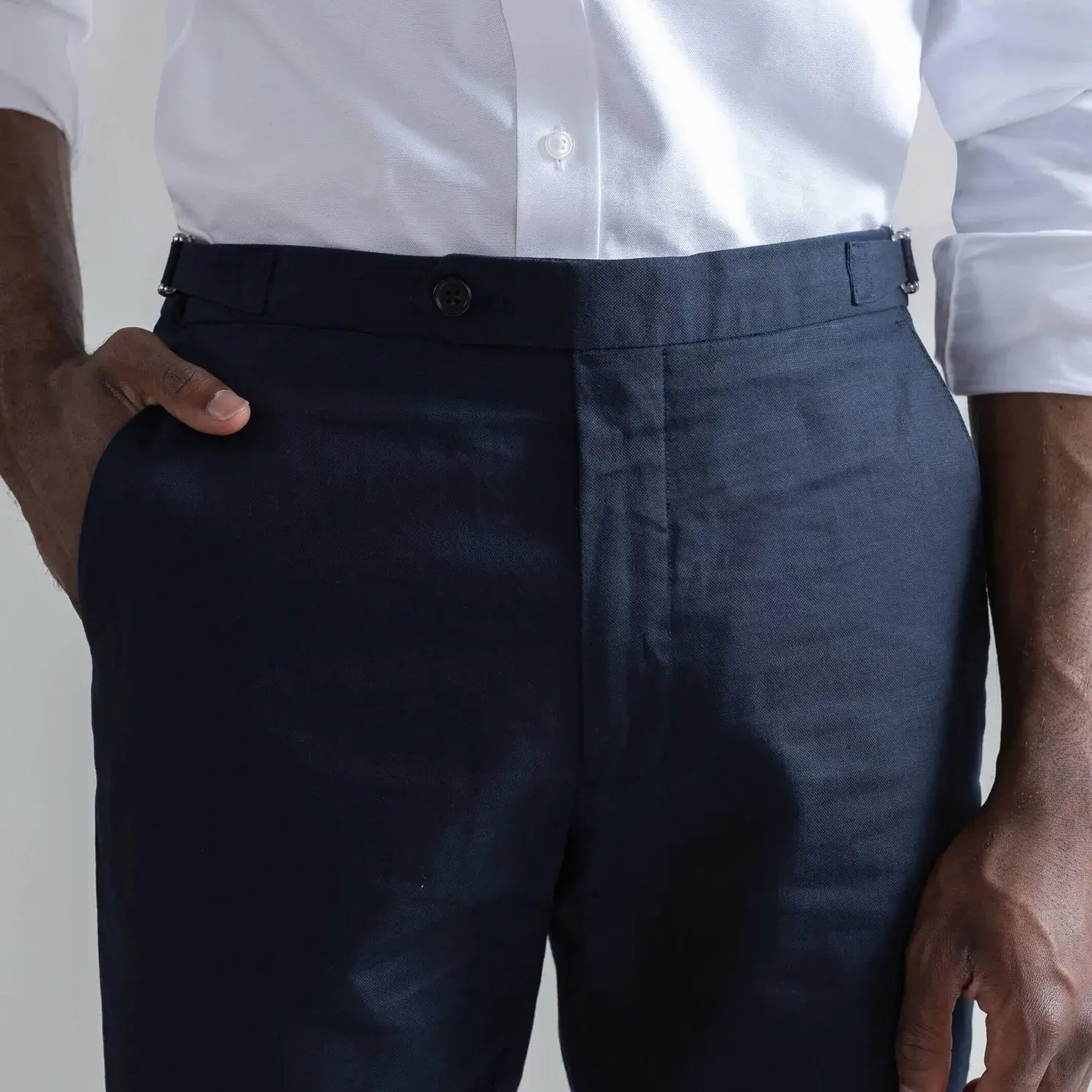 The Navy All Season Richmond Dress Chino with Side Tabs Custom Pant Custom Pant- Ledbury