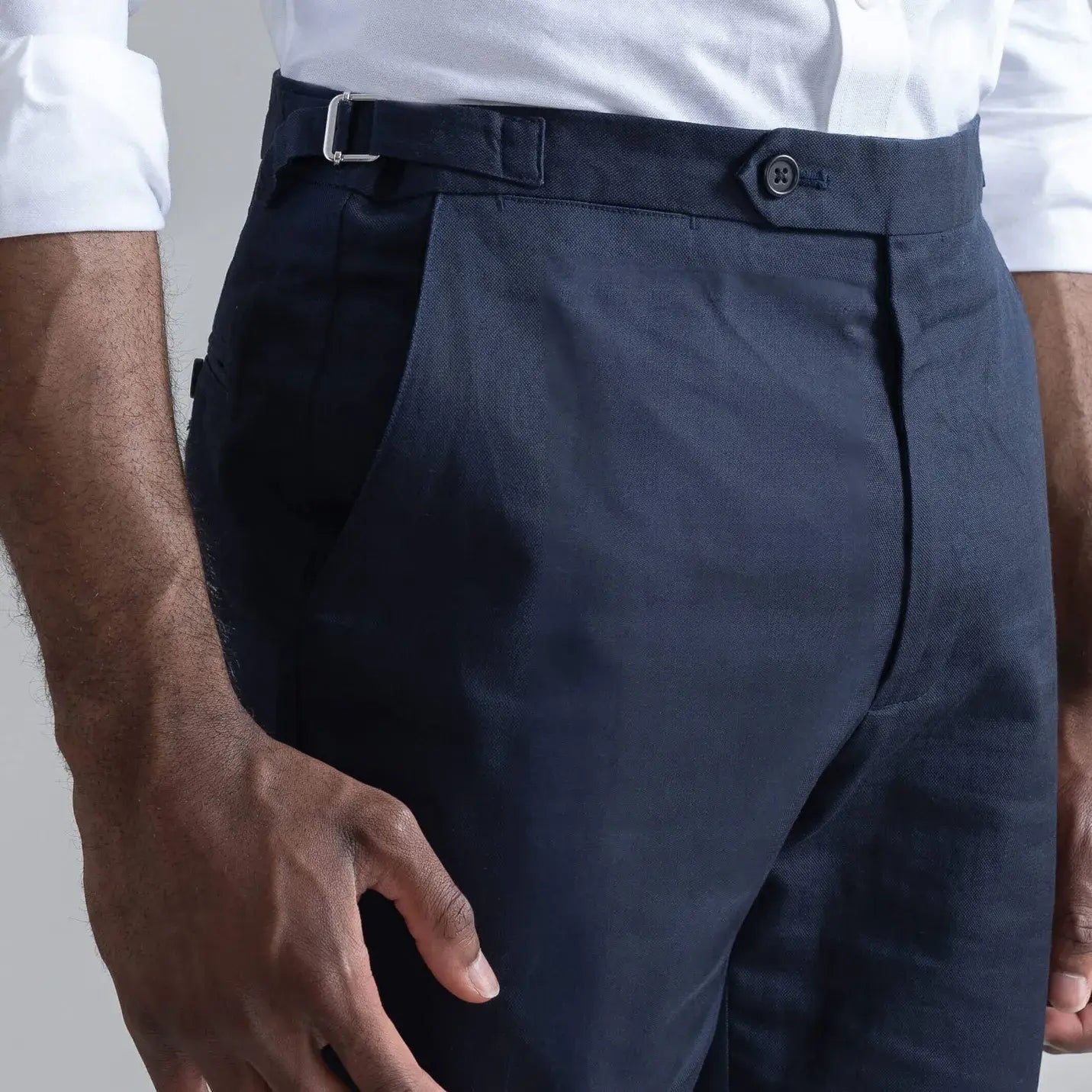 The Navy All Season Richmond Dress Chino with Side Tabs Custom Pant Custom Pant- Ledbury