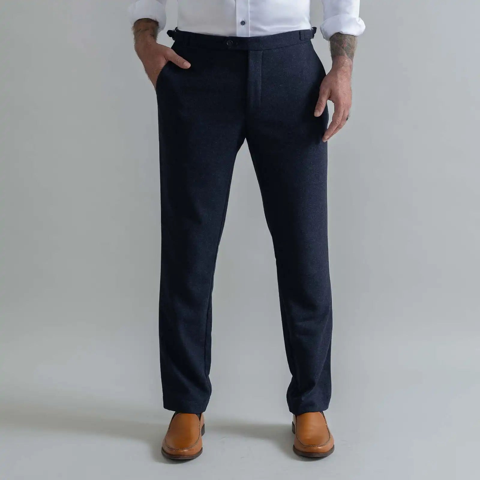 The Navy Wool Richmond Dress Chino Custom Pant Custom Pant- Ledbury