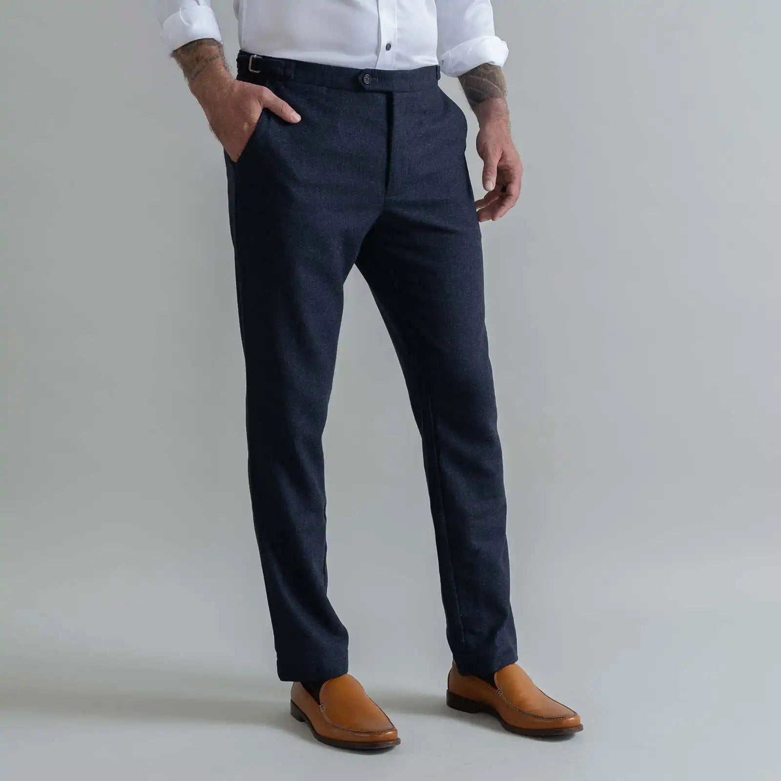 The Navy Wool Richmond Dress Chino Custom Pant Custom Pant- Ledbury