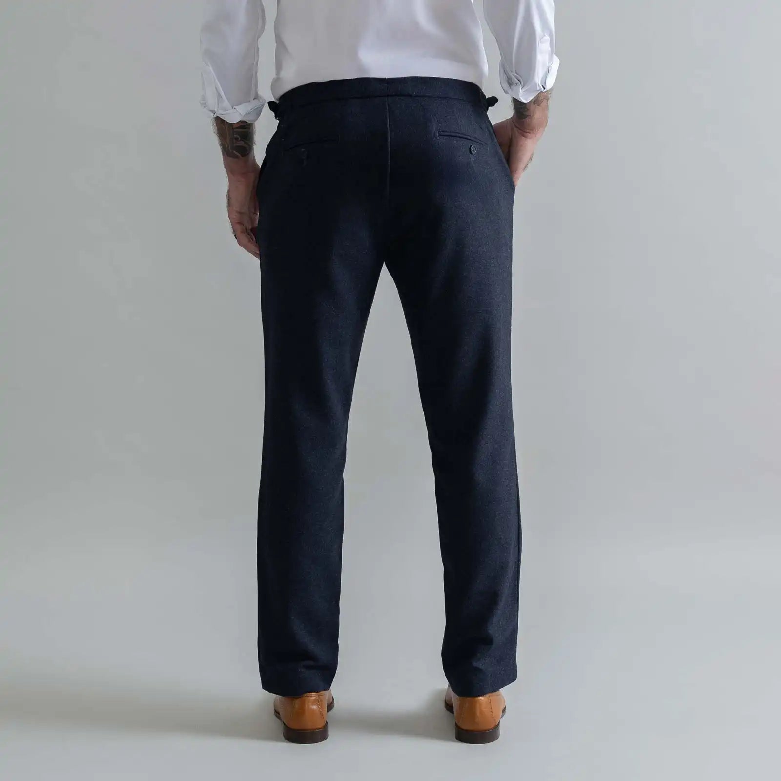 The Navy Wool Richmond Dress Chino Custom Pant Custom Pant- Ledbury