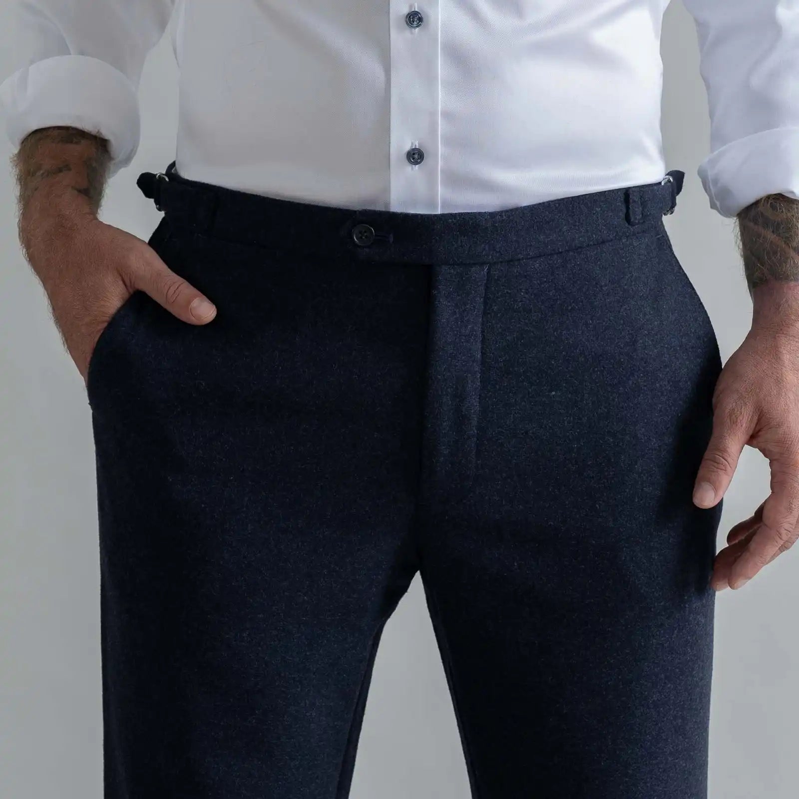 The Navy Wool Richmond Dress Chino Custom Pant Custom Pant- Ledbury