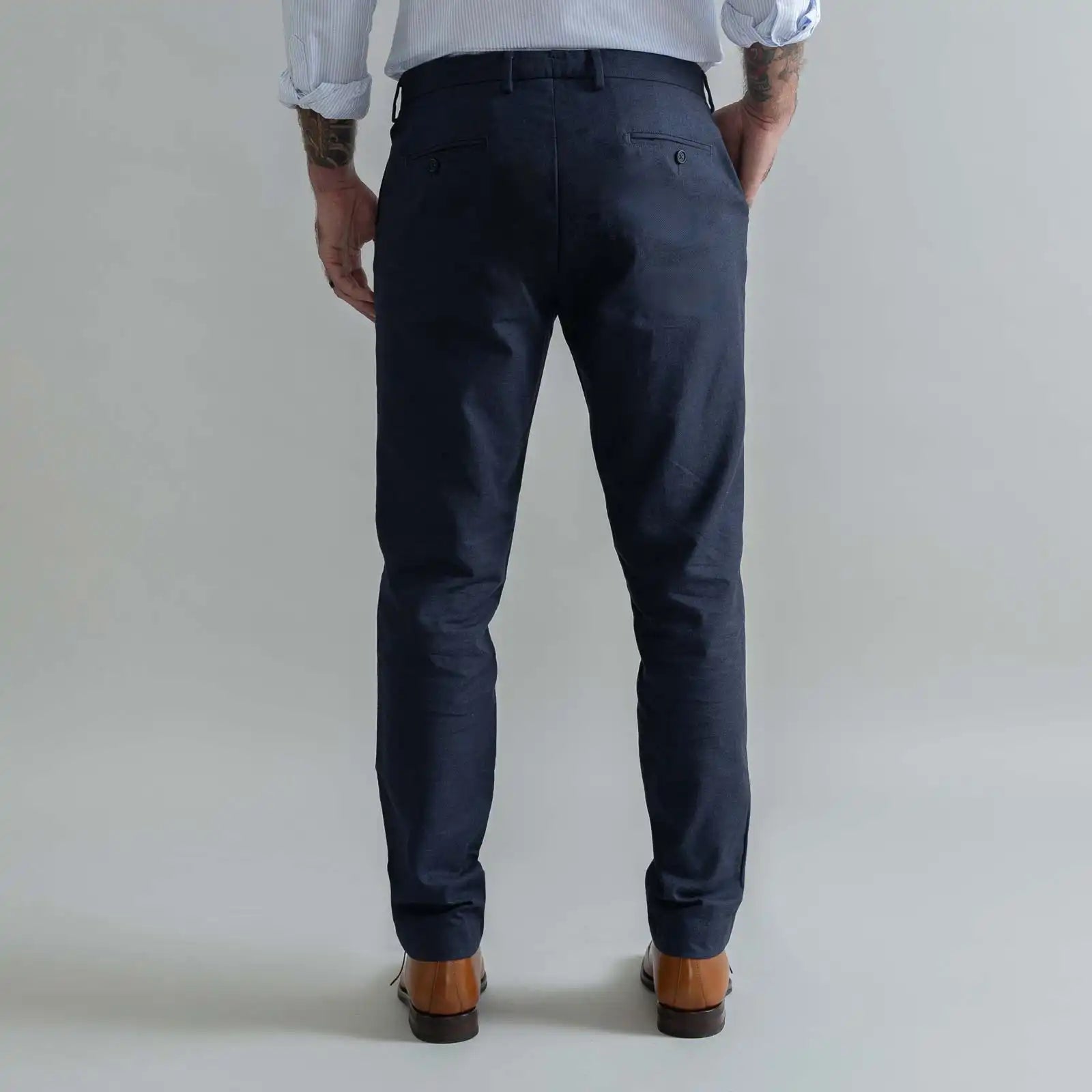 The Dark Navy Brushed Cotton Richmond Dress Chino Custom Pant Custom Pant- Ledbury