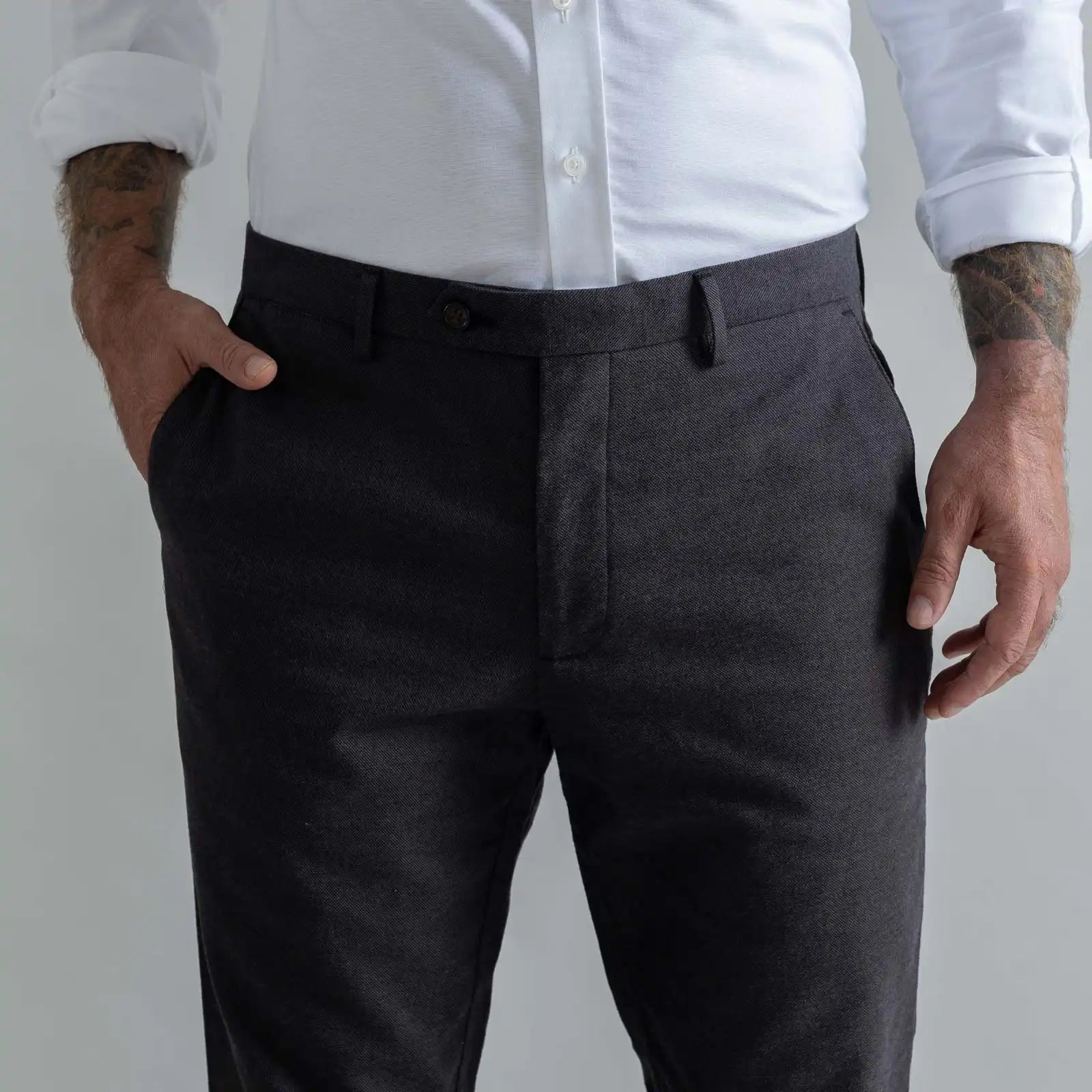 The Dark Brown Brushed Cotton Richmond Dress Chino Custom Pant Custom Pant- Ledbury