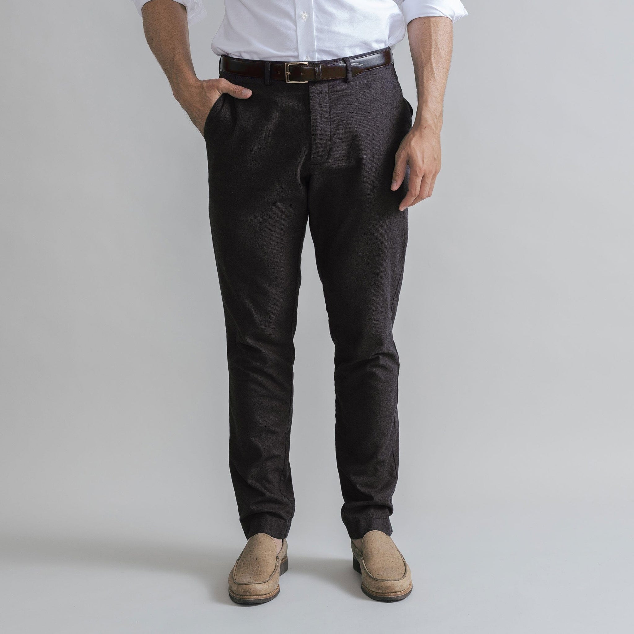 The Dark Brown Brushed Cotton Richmond Dress Chino Custom Pant – Ledbury