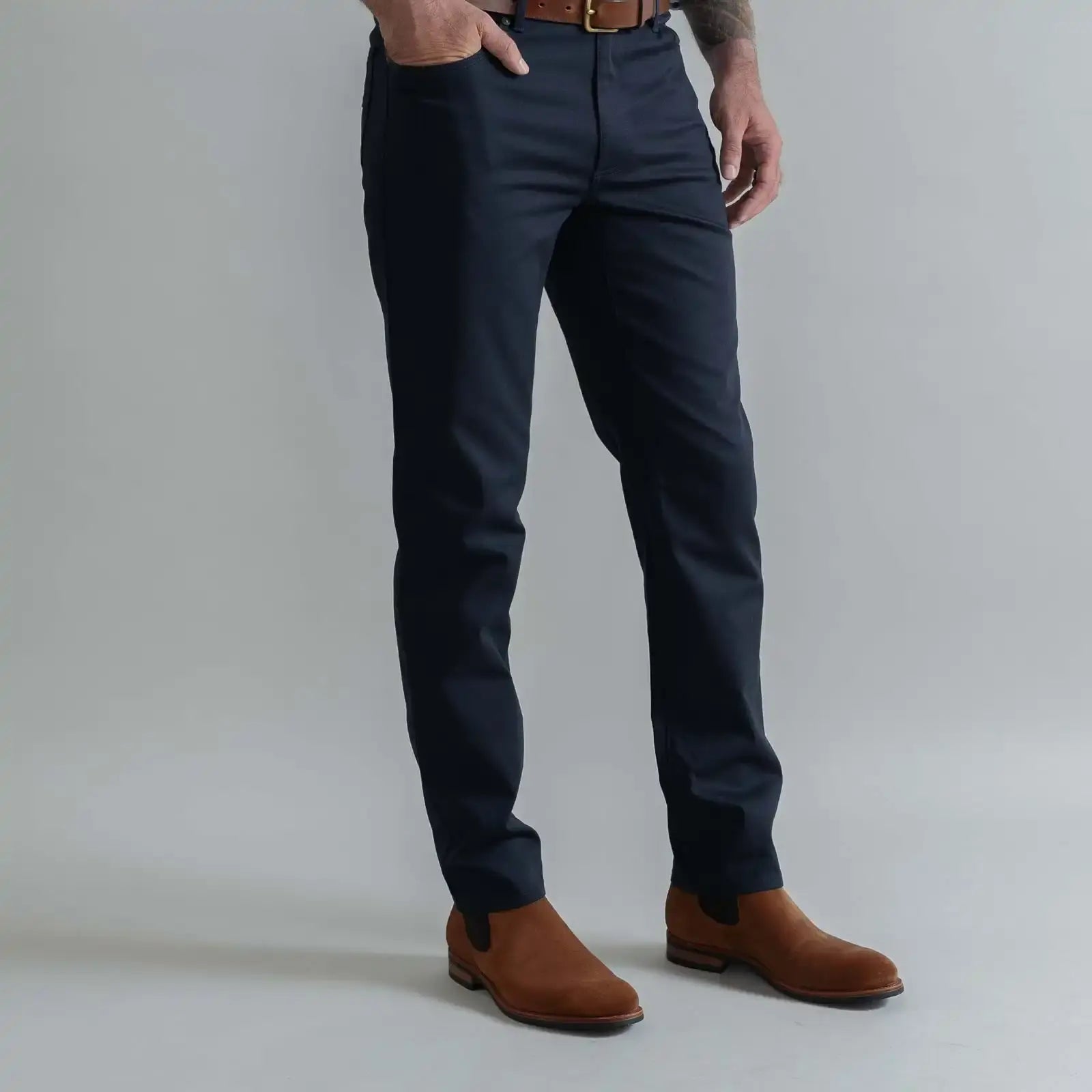 The Navy Stretch Canvas Franklin 5 Pocket Custom Pant Custom Pant- Ledbury
