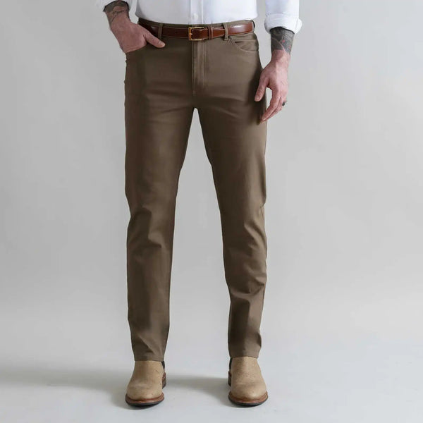 The Brown Olive Stretch Canvas Franklin 5 Pocket Custom Pant