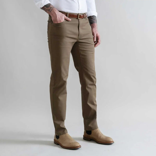 The Brown Olive Stretch Canvas Franklin 5 Pocket Custom Pant