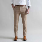 Dark khaki stretch chino custom pant - Ledbury Richmond