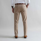Custom fit dark khaki chino pant modern fit detail