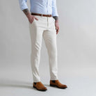 Custom fit light khaki chino pant modern fit detail
