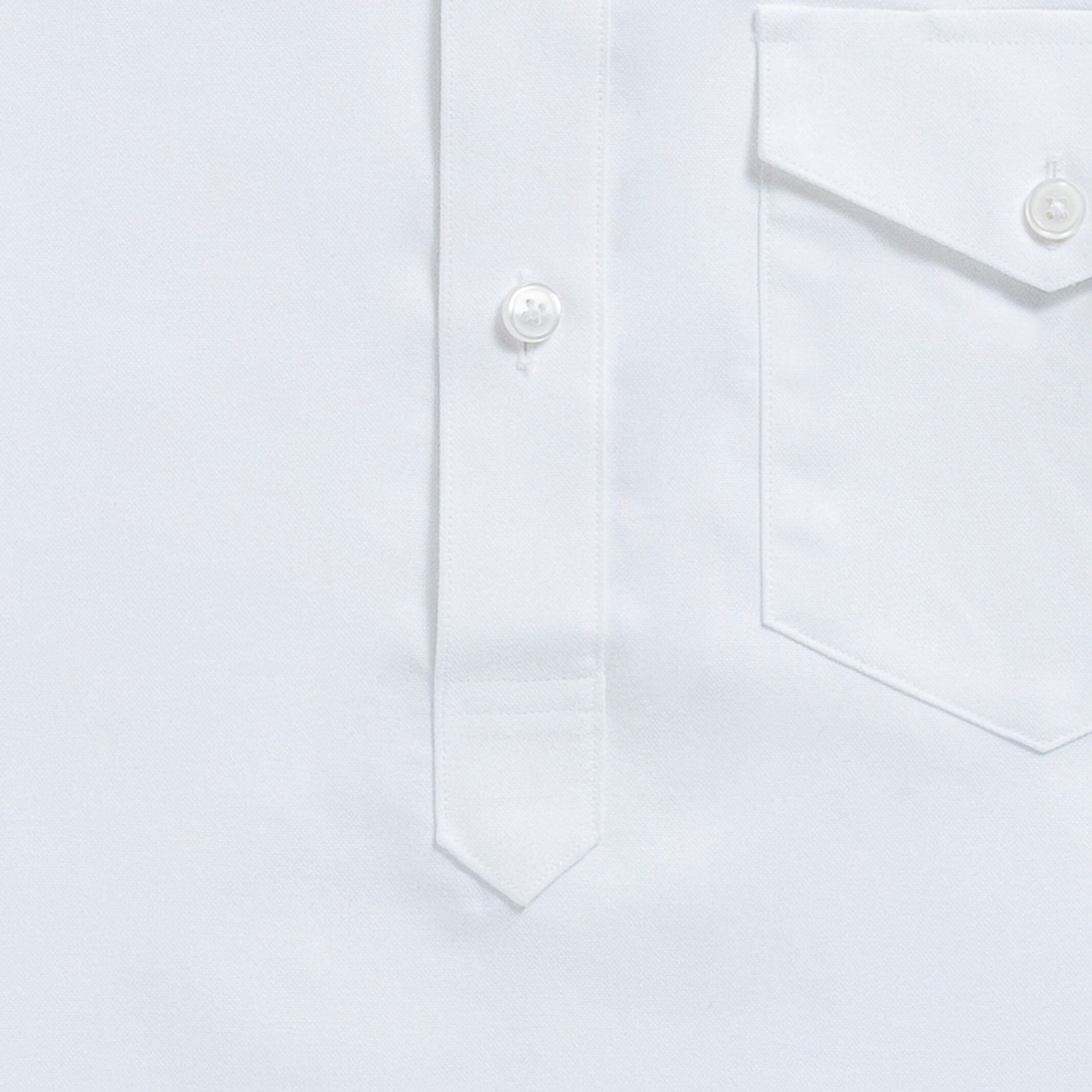 The White Mayfield Oxford Popover Custom Shirt Custom Casual Shirt- Ledbury