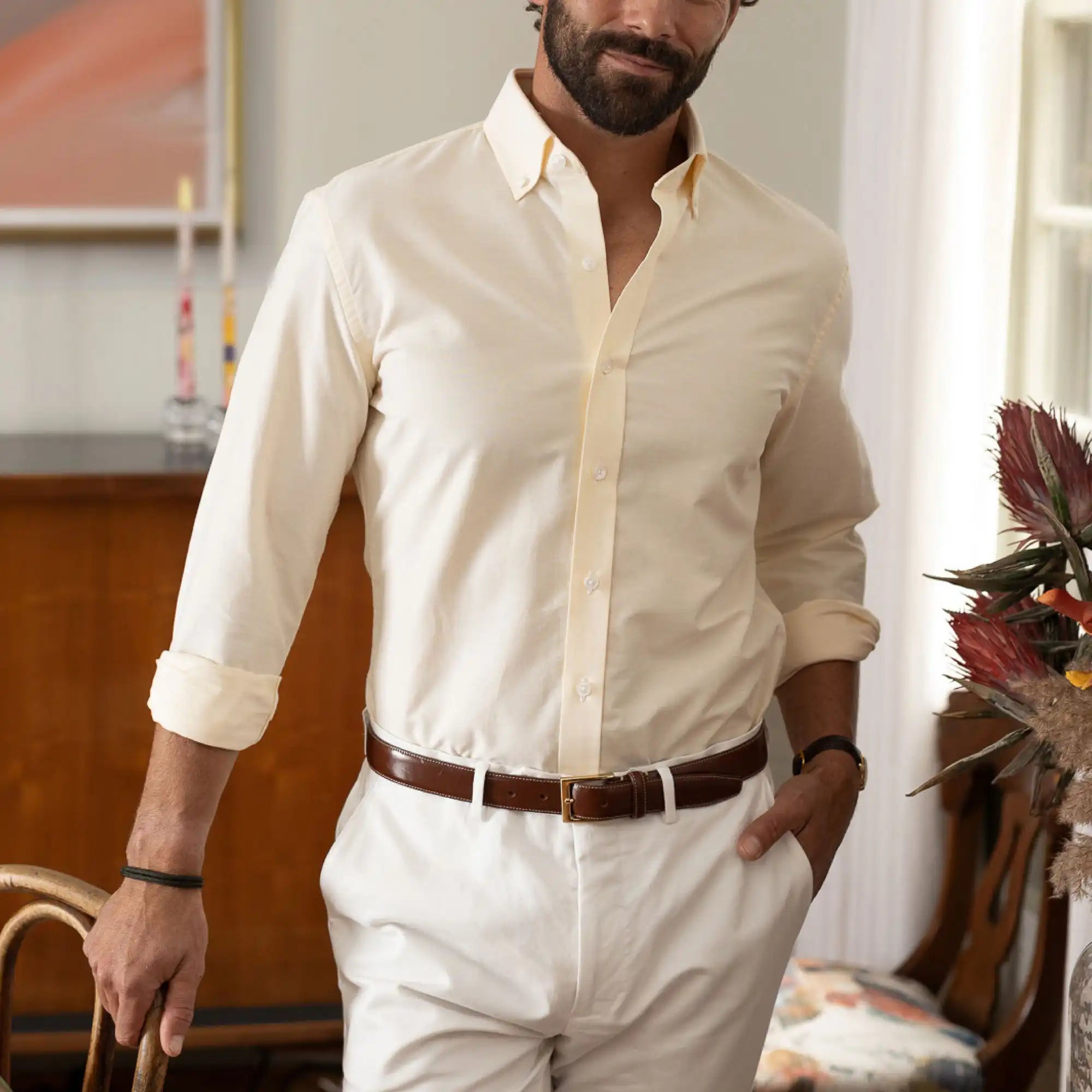 The Yellow Mayfield Oxford Custom Shirt Custom Dress Shirt- Ledbury