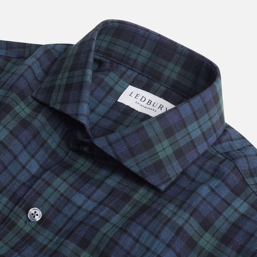 The Evergreen Esler Brushed Plaid Custom Shirt Custom Casual Shirt- Ledbury