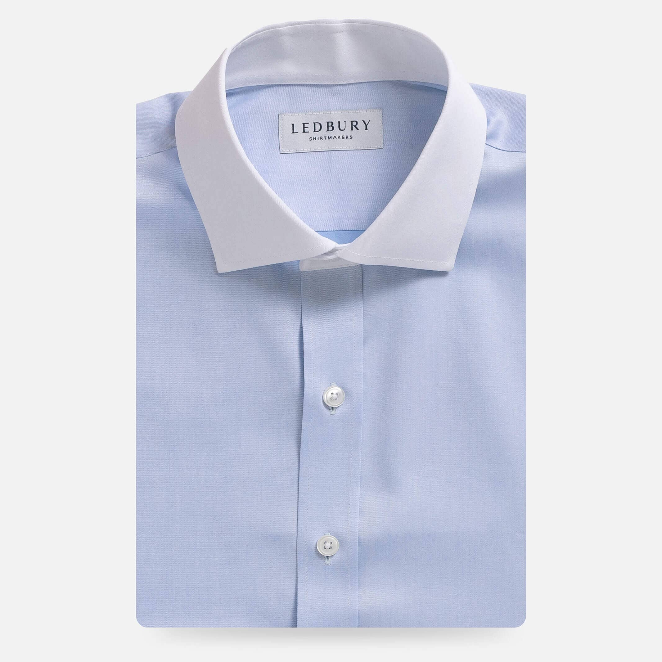 blue dress shirt with white collar The with thoughtfully Tab collar shirt with French