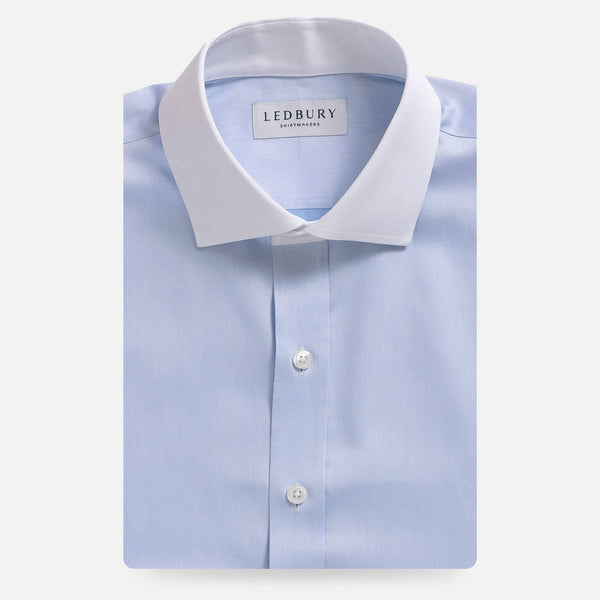 Blue dress shirt with Winchester collar - contrast collar and cuffs fine twill