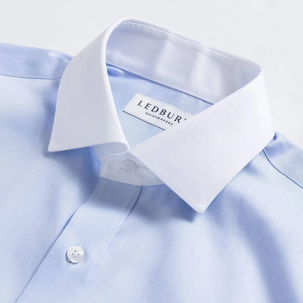 Winchester contrast collar detail - white collar on blue dress shirt