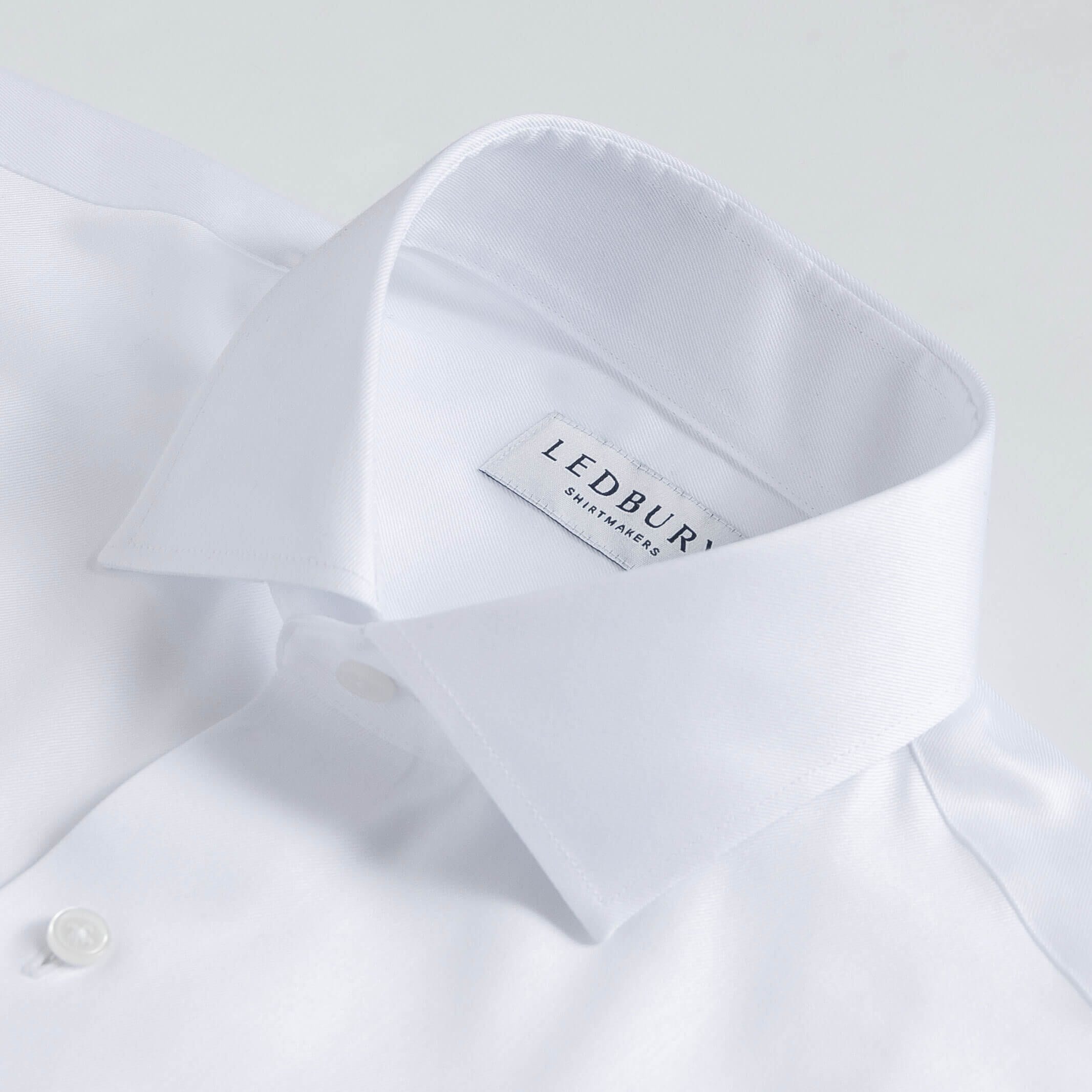 The White Sanders Non Iron Fine Twill with French Placket Custom Shirt Custom Dress Shirt- Ledbury