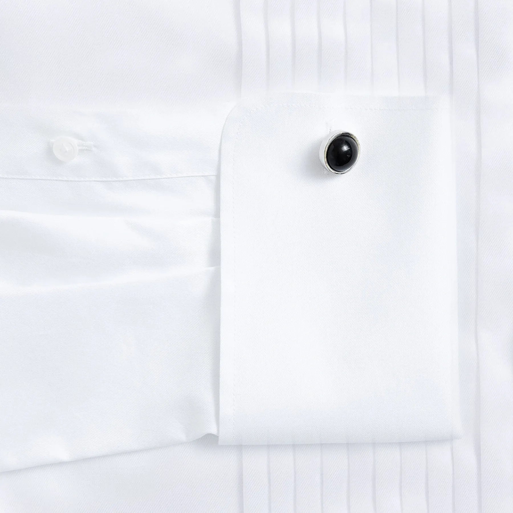 The White Sanders Non Iron Pleated Front Tuxedo Custom Shirt Custom Dress Shirt- Ledbury