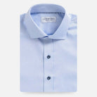 The Light Blue Sanders Non Iron Fine Twill with Blue Buttons Custom Shirt Custom Dress Shirt- Ledbury