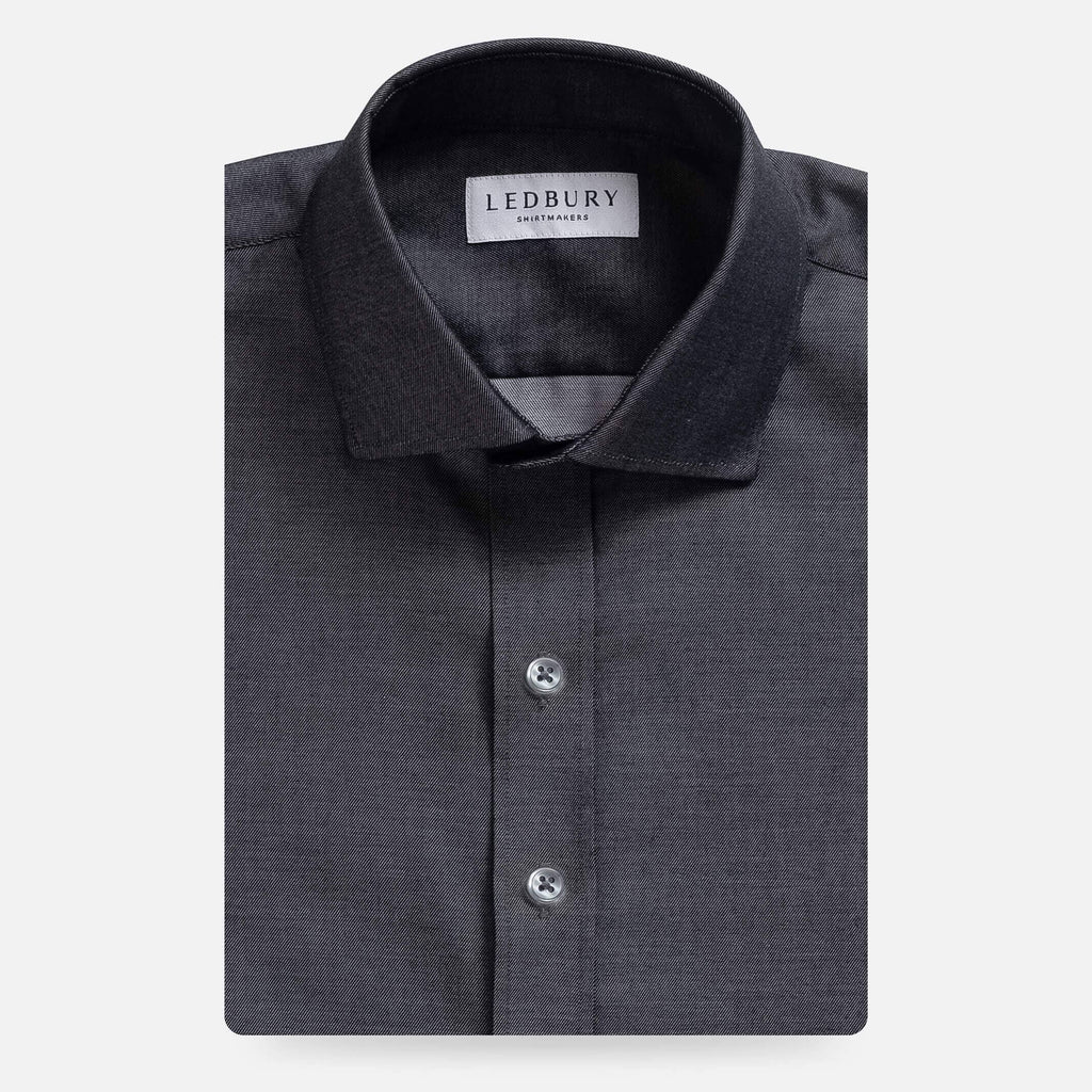 The Charcoal Sanders Non Iron Fine Twill Custom Shirt Custom Dress Shirt- Ledbury