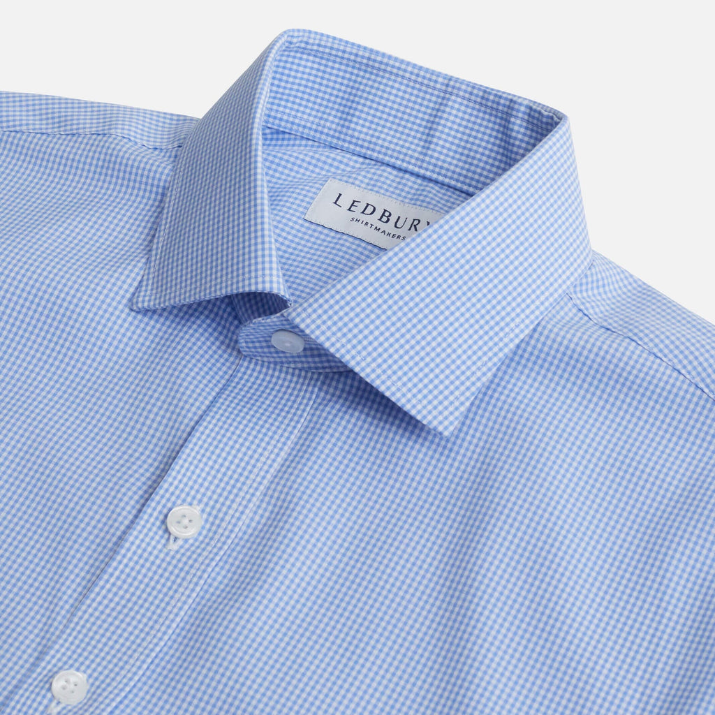 The Blue Wheeler Non Iron Micro Gingham Custom Shirt Custom Dress Shirt- Ledbury