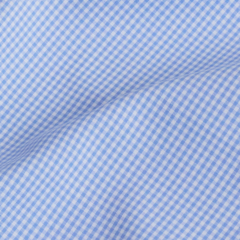 The Blue Wheeler Non Iron Micro Gingham Custom Shirt Custom Dress Shirt- Ledbury