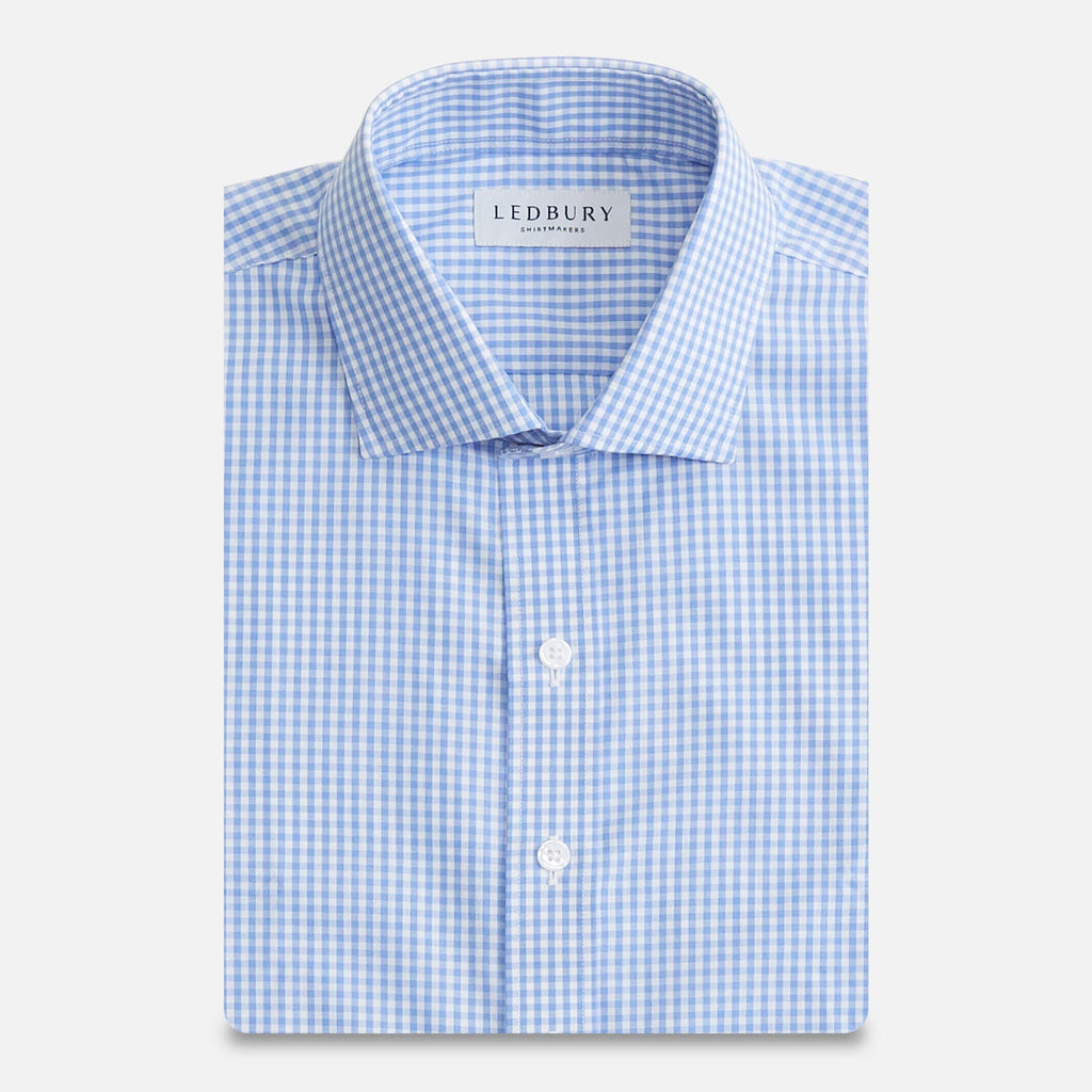 The Blue Wheeler Non Iron Gingham Custom Shirt Custom Dress Shirt- Ledbury